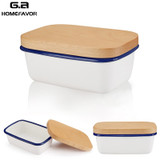 Enamel Butter Dish with Cover