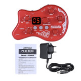 ammoon PockRock Guitar Multi-effects Processor Effect Pedal 15 Effect Types 40 Drum Rhythms Tuning Function with Power Adapter