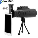 40x60 HD Optical Monocular Telescope Phone Lens with Phone Clip and Tripod With Green Film Multicoated Glass Lens For Smartphone