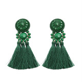 Vintage Beaded Tassel Earrings