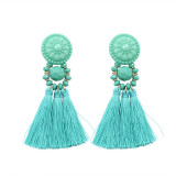Vintage Beaded Tassel Earrings
