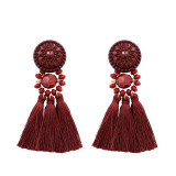 Vintage Beaded Tassel Earrings