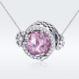 Pink Flavor Daisy Flower Radiant CZ Charms Beads