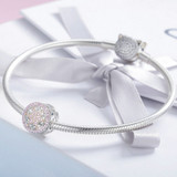 Blooming Buds Clear Cubic Zircon Beads Charms