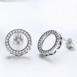 Luminous Round Circle Stud Earrings