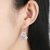 Pink Flower Poetic Daisy Cherry Blossom Drop Earrings