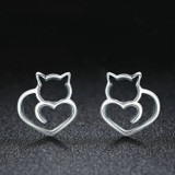 Cute Cat Small Stud Earrings