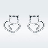 Cute Cat Small Stud Earrings
