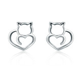Cute Cat Small Stud Earrings