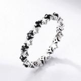 Stackable Ring Star & Heart Black CZ Finger Ring