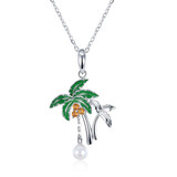 Coconut Tree Women Pendant Necklaces