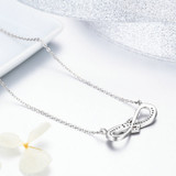 Infinity Love Clear CZ Heart Women Pendant Necklaces