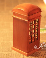 "Call Your Mom!" Red Phone Booth Clockwork Music Box