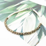 Pyrite & Pearls Seed Bracelet