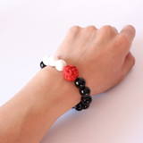 Cinnabar Elephant Large Bead Obsidian Bracelet