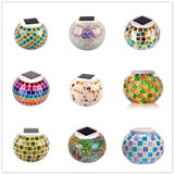 Mosaic Glass Jar Colour Changing Solar Power Garden Lamps