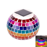 Mosaic Glass Jar Colour Changing Solar Power Garden Lamps