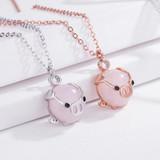 Cute Rose Gold Pendant Lucky Pig Necklace