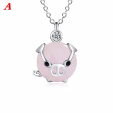 Cute Rose Gold Pendant Lucky Pig Necklace