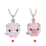Cute Rose Gold Pendant Lucky Pig Necklace