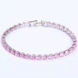 Luxury 4mm Cubic Zirconia Tennis Bracelets Iced Out Chain Crystal