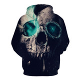 3D Skull Print Hoodie