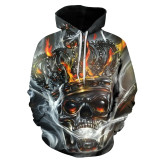 3D Skull Print Hoodie