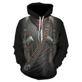 3D Skull Print Hoodie