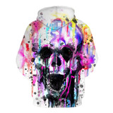 3D Skull Print Hoodie