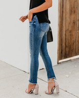 Skinny Jeans Stretch Ripped Medium Washed