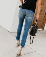 Skinny Jeans Stretch Ripped Medium Washed