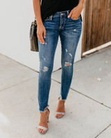 Skinny Jeans Stretch Ripped Medium Washed