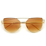RBRARE 2019 Classic Luxury Sunglasses Women Cateye Vintage Metal Glasses For Women Mirror Retro Lunette De Soleil Femme UV400