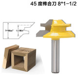 45 Degree 1/2 1/4 1/8 Shank Wood edge Miter Milling Tool Tenon Cutter Router Bits for Woodworking