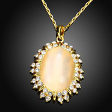 Opal Created Necklace in 18K Gold Plated with Swarovski Crystals Opal Created Necklace in 18K Gold Plated with Swarovski Crystals