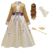 Baby Girls Dress Anna Cosplay Costume Snow Queen Elsa 2 Dresses Anna Dress for Birthday Halloween Cosplay Costume