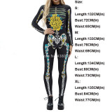 Day of The Dead Skeleton Scary Costume Women Horror Halloween Cosplay Jumpsuit Witch Disguise Devil Female Fancy Carnival Party