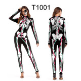 2020 FASHION Adult Skeleton Print Halloween Cosplay For Women Ghost Jumpsuit Party Carnival Performance Scary Costume Bodysuit 2020 FASHION Adult Skeleton Print Halloween Cosplay For Women Ghost Jumpsuit Party Carnival Performance Scary Costume Bodysuit