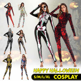 2020 FASHION Adult Skeleton Print Halloween Cosplay For Women Ghost Jumpsuit Party Carnival Performance Scary Costume Bodysuit 2020 FASHION Adult Skeleton Print Halloween Cosplay For Women Ghost Jumpsuit Party Carnival Performance Scary Costume Bodysuit
