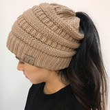 Messy Ponytail Bun Beanie