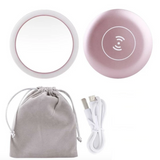 Compact LED Makeup Mirror Wireless Charger