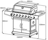 Steel 304 grand outdoor gas bbq grill six burners