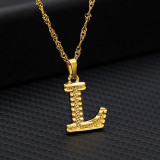 Gold Initial Letter Necklace For Women