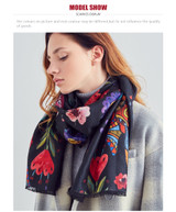 Flower Print Wool Scarf