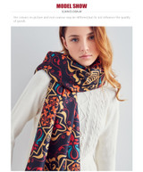 Flower Print Wool Scarf