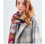 Flower Print Wool Scarf