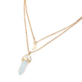 Bohemian Opal Stone Moon Necklace