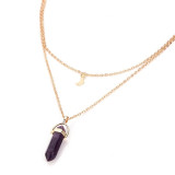 Bohemian Opal Stone Moon Necklace