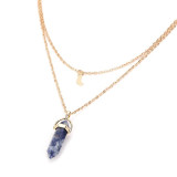 Bohemian Opal Stone Moon Necklace