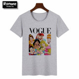Women 2019 Summer Graphic Tee Shirt Femme Funny Princess Vogue Harajuku